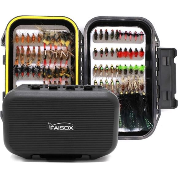 Fly Fishing Flies Assortment Kit Dry Wet Nyphms Tenkara Popper Streamer Woolly - Picture 2 of 7